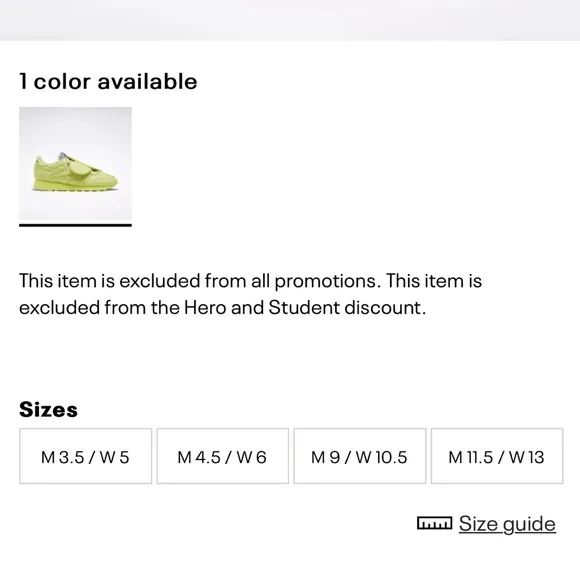 NWT Eames x Reebok Collab Sneaker Aloe Yellow Green Neon Sneakers Unisex shoes